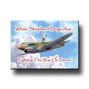  White Shepherd Dog War On Terror Fridge Magnet Everything 