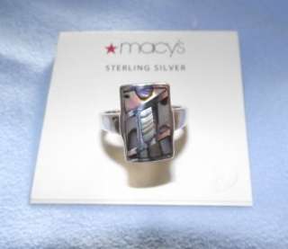 Solid Sterling Silver Ring Inset Abalone Ring New  