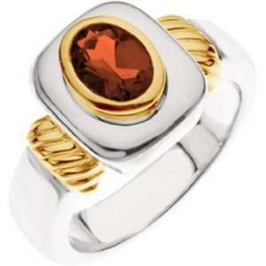    Sterling Silver and 14K Yellow Gold Mexican Fire Opal Ring Jewelry