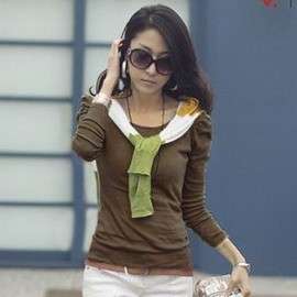 womens cute princess puff sleeve cotton slim top 4 color 3 size 
