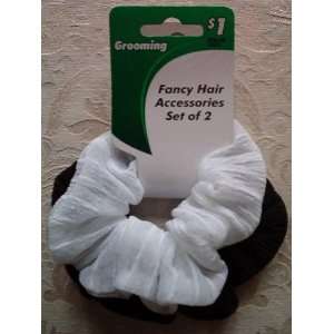  Grooming Fancy Hair Accessories, Set of 2, White & Black 