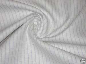 Linen Club fabric White with lavender pin stripes 58  