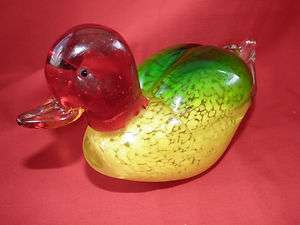 Fifth Avenue Crystal Colorful Art Glass Duck Murano Style Duck Dynasty