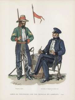   print CORPS OF ENGINEERS & MEXICAN SPY COMPANY uniforms 1847  