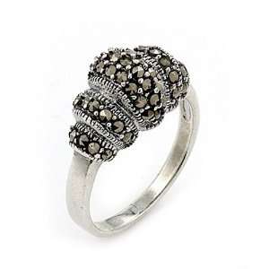  Marcasite Elegant Sterling Silver Ring, Size 6 Jewelry