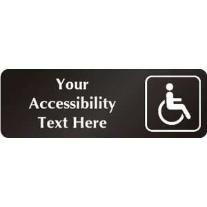  Accessibility Symbol Sign DiamondPlate Aluminum, 6 x 2 