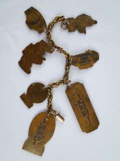 1950s Indianapolis Indy 500 Racing Pit Badge Charm Bracelet  