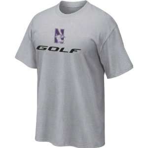  Northwestern Wildcats Grey Golf T Shirt