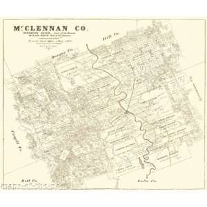    McCLENNAN COUNTY TEXAS (TX) LANDOWNER MAP 1878
