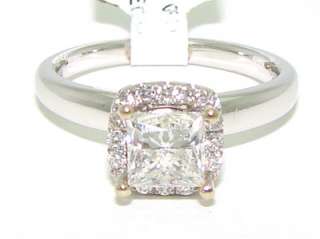 EGL Certified 18kt White Gold 1ct Princess Diamond Engagement Ring 1 
