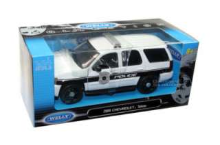 2008 CHEVY TAHOE POLICE CAR SUV 1/24 WHITE W/ BLACK  