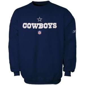 Reebok Dallas Cowboys Navy Blue Team Marks Crew Sweatshirt  