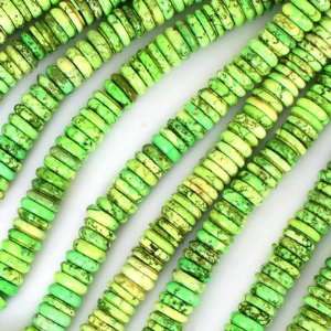 10mm Lime Green Dyed Stabilized Turquoise Rondelle Beads 
