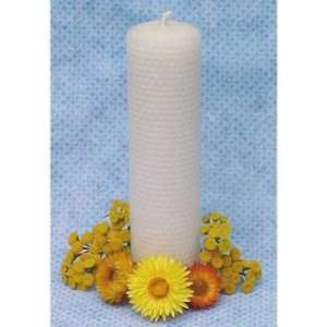  8 inch Pillar Beeswax Candle   Sand