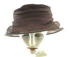 NWT Designer DRESSY Church Hat BROWN Organza $68 Lightweight