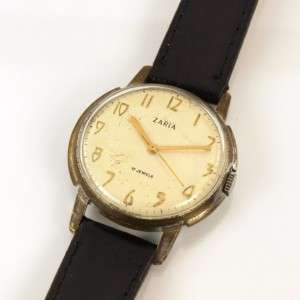 vintage Russian Wrist Watch ZARJA 17 Jewels White Dial  