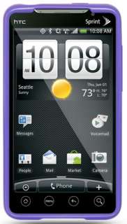NEW PURPLE CLEAR TPU CANDY SKIN CASE HARD/SOFT COVER FOR SPRINT HTC 