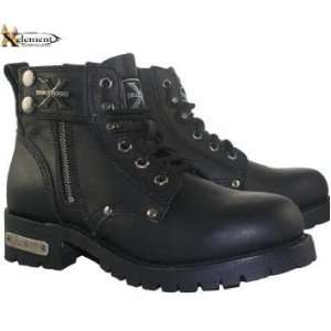   Advance Mens Black Lace Up Motorcycle Boots Sz 8