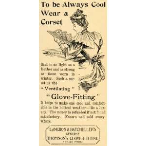   Glove Fitting Cool Corset Luxury   Original Print Ad