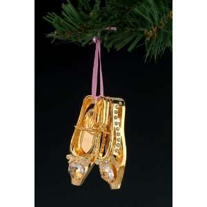  Ballerina Shoes Swarovski Crystal 24k Gold Ornament