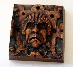 Medieval Ornament Plaque Carving unique gift Gothic Oak  