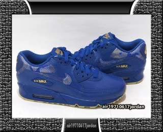 Nike Wmns Air Max 90 Stormblue Gold Blue US 6~12 Leather 95 97 1 