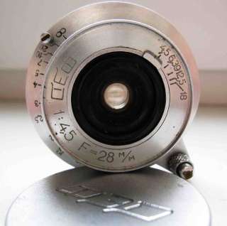 Russin lens FED 4,5/28 RANGEFINDER camera Leica Zorki  