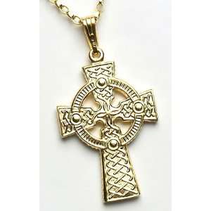  Celtic Cross Engraved   10k Gold Jewelry
