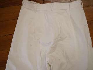   Navy SAILORS CRACKER JACK White Cotton Button Fly Pants 29 x 28  