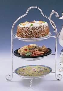 SILVER PLATED 3 TIER SERVER DESSERT COOKIE STAND  