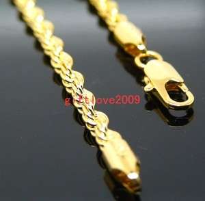   18k yellow gold filled GF thick chain bangle bracelet 6mm width  