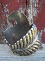 Vintage Signed Taxco Mexico Sterling Silver Hinge Cuff Bypass Clamper 