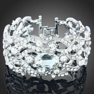 13 Rhinestone Wedding Engagement Bracelet Swarovski Crystal 18k 