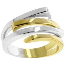 Sterling Silver Interlocking Gold and Silver Ring  