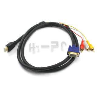 HDMI HDTV to VGA 3 RCA Converter Adapter Cable 1080p  