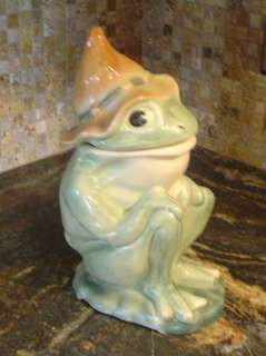 Vtg Brush Hillbilly Frog Cookie Jar Original  