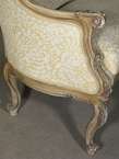   French Style Cream Upholstered Carved Floral Sofa Couch e768  