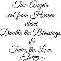 Two Angels Sent From Heaven Above Vinyl Wall Art  