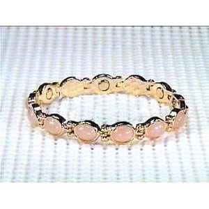  Simulated Rose Quartz   Magnetic Therapy Bracelet Jewelry