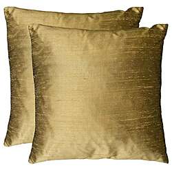 Duponi Silk Square Decorative Pillows (Set of 2)  