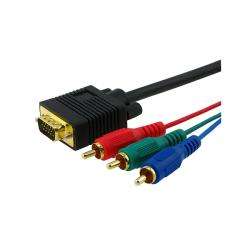 Eforcity Premium VGA to RCA Component Cable M / M, 25 ft / 7.62m Black 