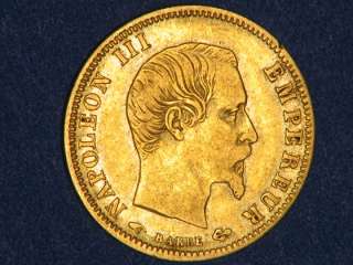 FRANCE 1857A 5 Francs Napoleon III GOLD XF, .0467 oz. AGW