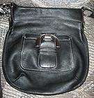 Makowsky black leather small handbag shoulder messenger bag purse