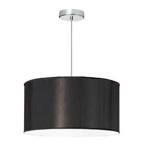   Satin Chrome with Jewel Tones Black Drum Shade and
