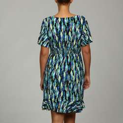 Tiana B. Womens Plus Size Scribble Print Jersey Dress   