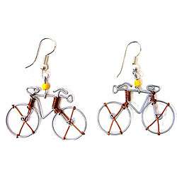 Tin Wire Bicycle Earrings (Kenya)  