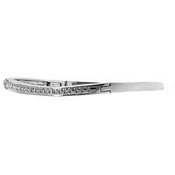 Sterling Silver Diamond Accent Curved Bangle  