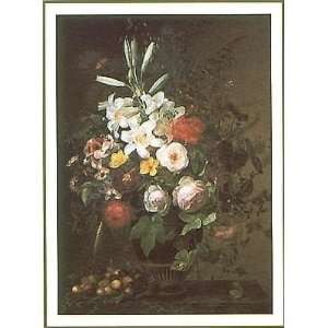Flowers And Cherries Poster Print 