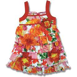 Beetlejuice London Girls Layered Print Dress  