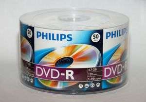 100 PHILIPS BRANDED 16X DVD R BLANK DVDR MEDIA DISCS  